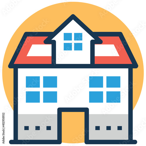 Vector icon representing a family house concept