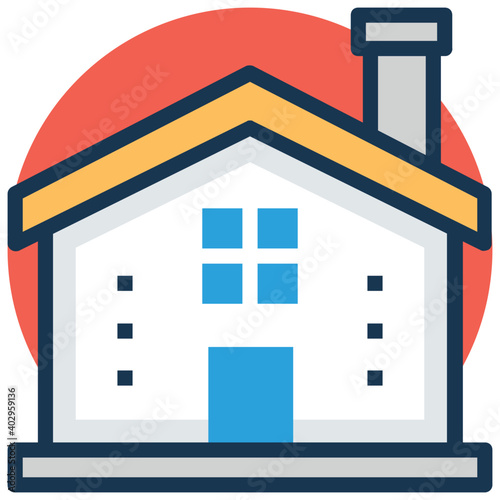 A small cozy house design, vector icon