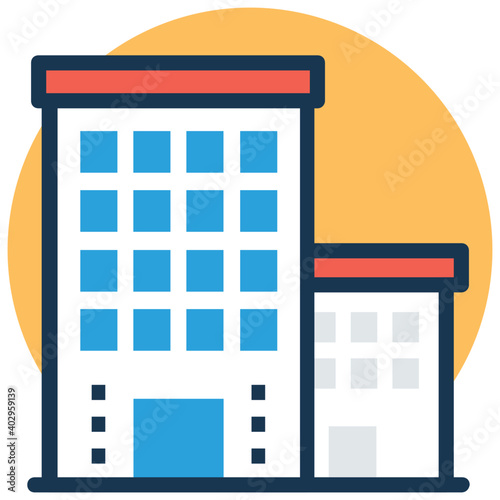 Vector icon of adjoining residential flats