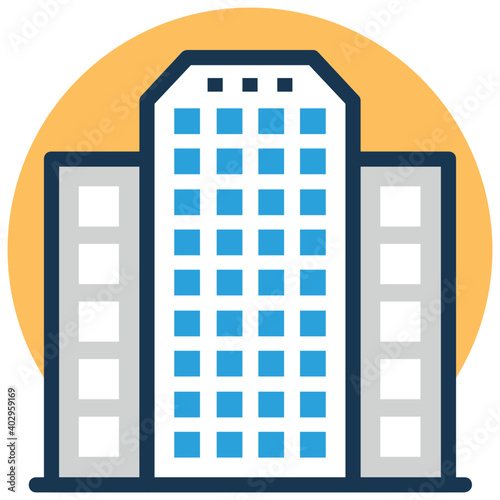 Vector icon of office blocks