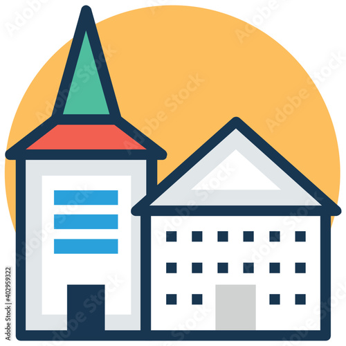 Orthodox christian Church Vector Icon