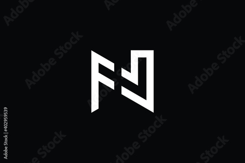 FN logo letter design on luxury background. NF logo monogram initials letter concept. FN icon logo design. NF elegant and Professional letter icon design on black background. N F FN NF