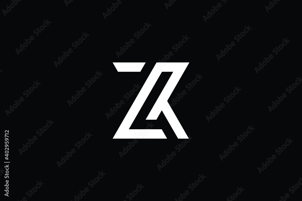 ZR logo letter design on luxury background. RZ logo monogram initials letter concept. ZR icon logo design. RZ elegant and Professional letter icon design on black background. R Z ZR RZ - obrazy, fototapety, plakaty 