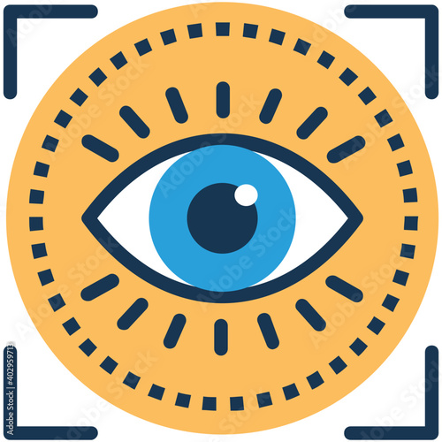 Eye focus flat vector illustration 