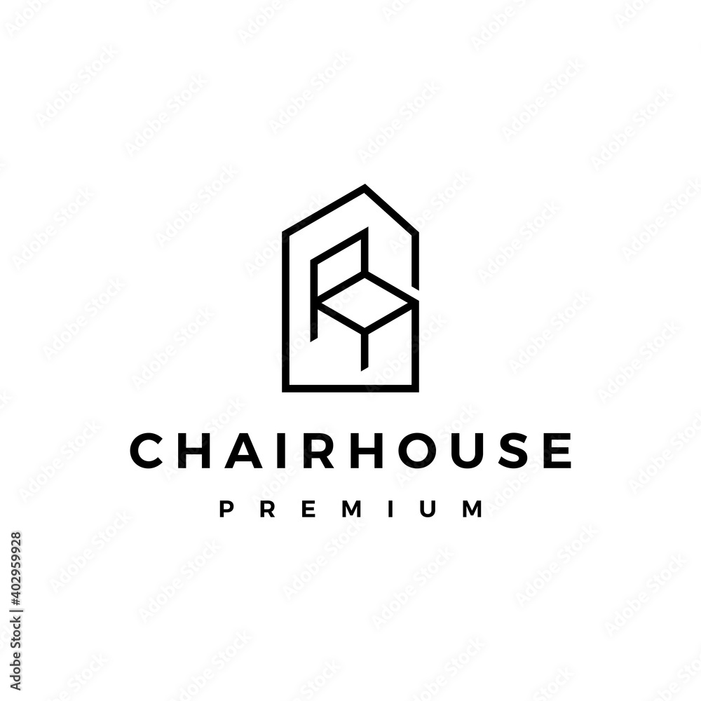 chair house logo vector icon illustration