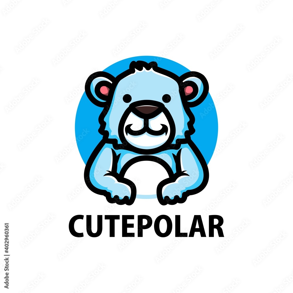 cute polar bear cartoon logo vector icon illustration cute polar bear cartoon logo vector icon illustration