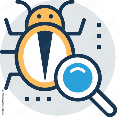 Vector icon for scan and remove virus 