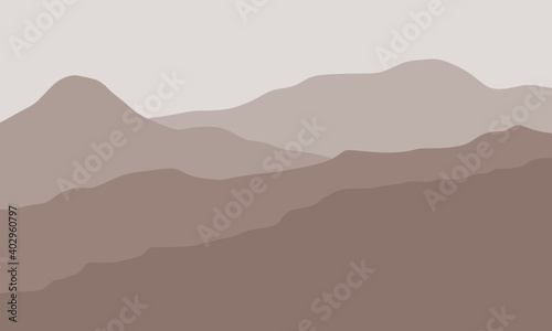 Brown mountain. Highly topographic view