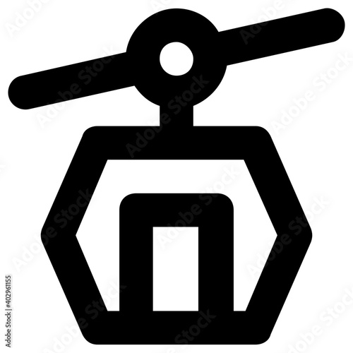 Chairlift  bold line icon Vector illustration
