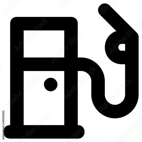 Petrol filling station icon, bold line vector illustration