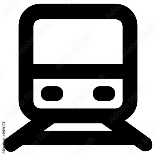 Simple illustration of tram bold line vector icon