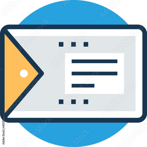 Vector icon of a mail, representing post mail and an email