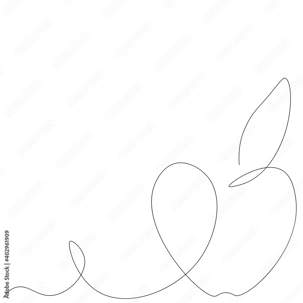 Apple fruit silhouette on white background, vector, illustration