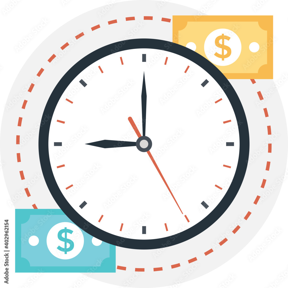 Time is money flat vector icon Time is money flat vector icon