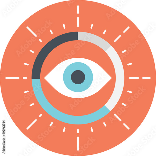 Eye vision flat style vector icon 