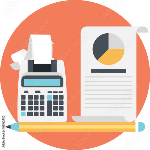 Accounting and budgeting concept. Flat style illustration 