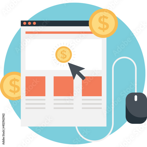 Pay per click flat vector illustration 