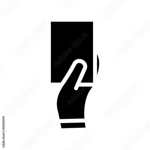 Hand holding card for error card symbol. Penalty proof, Soccer or football referees hand with foul card warning icon. Simple illustration of soccer vector icon mobile concept and web design.