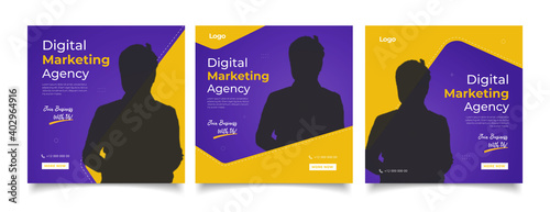 Digital business marketing banner for social media post template 