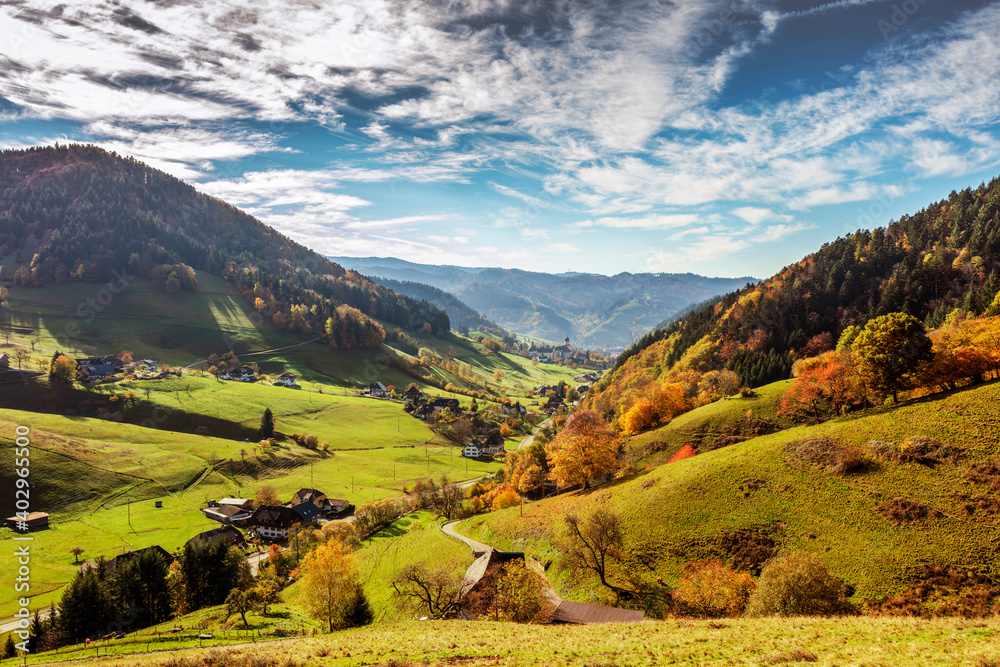 the Black Forest community of Münstertal in autumn
