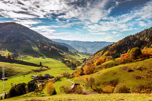 the Black Forest community of Münstertal in autumn