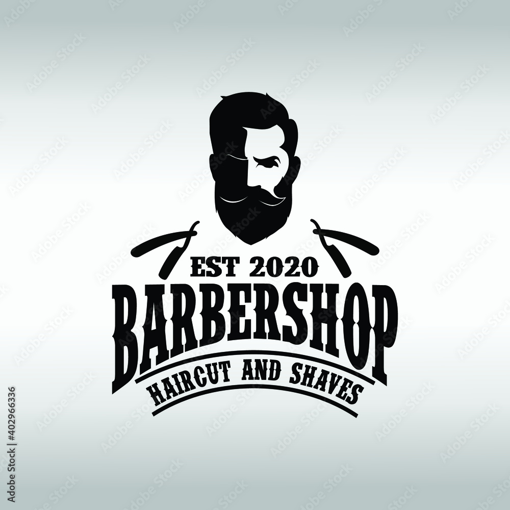 Barber Shop label, banner, logo vector