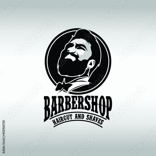 Barber Shop label, banner, logo vector