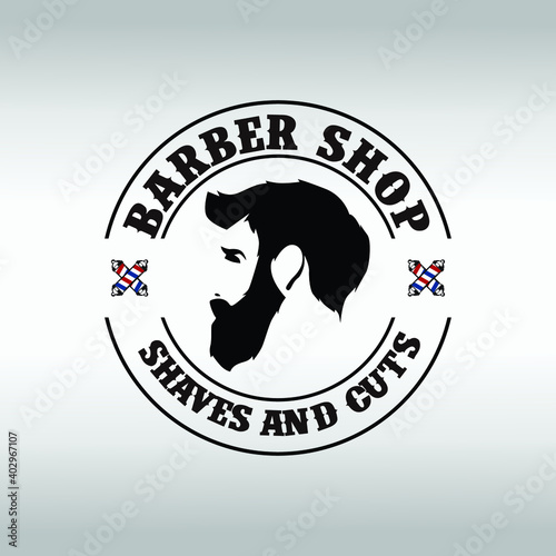 Barber Shop label, banner, logo vector