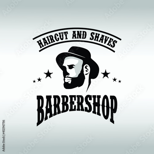 Barber Shop label, banner, logo vector