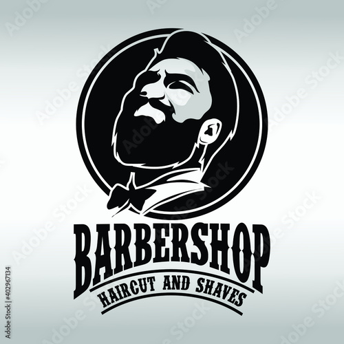 Barber Shop label, banner, logo vector