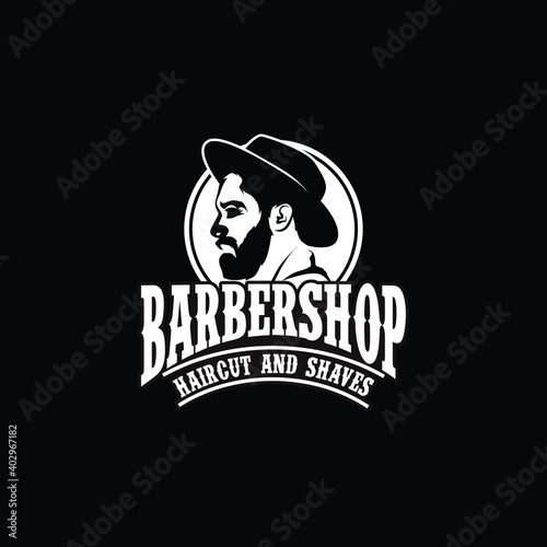 Barber Shop label, banner, logo vector