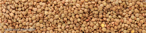 Uncooked legumes on whole background, top view photo