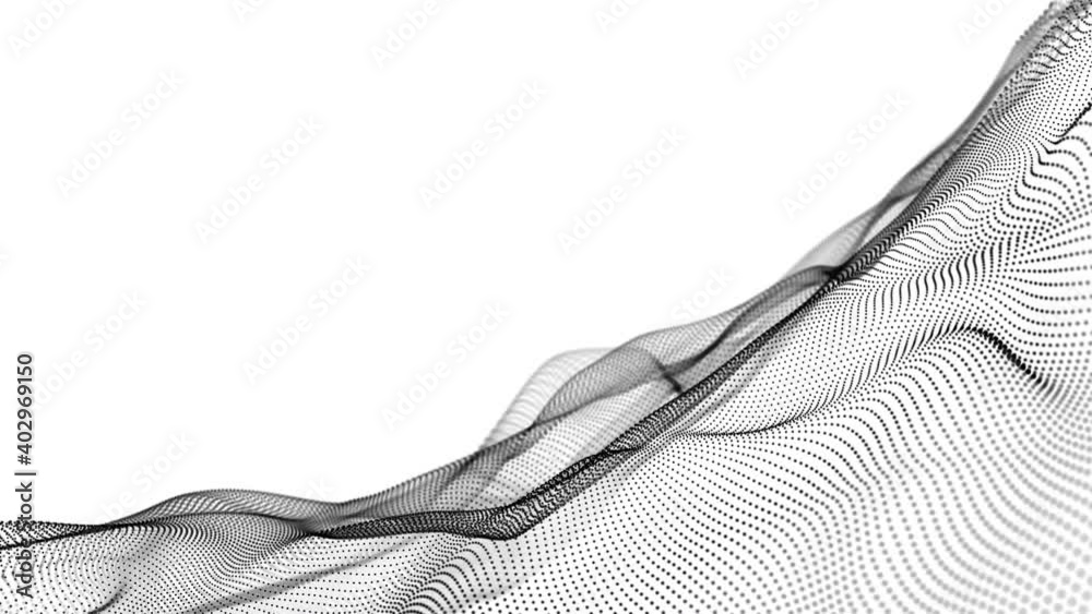 Technology digital black wave on white background, abstract title blurred animation for background.