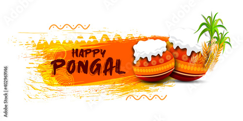 South Indian Festival Pongal Background Template Design Vector Illustration Happy Pongal Holiday Harvest Festival of Tamil Nadu 