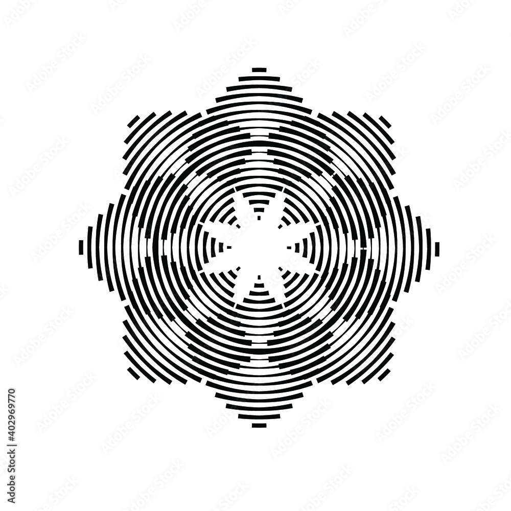 Lines in Circle Form . Spiral Vector Illustration .Technology round. Wave Logo . Design element . Abstract Geometric shape .