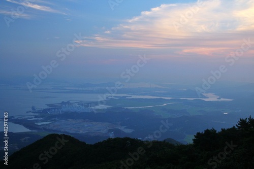 sunset over the mountains