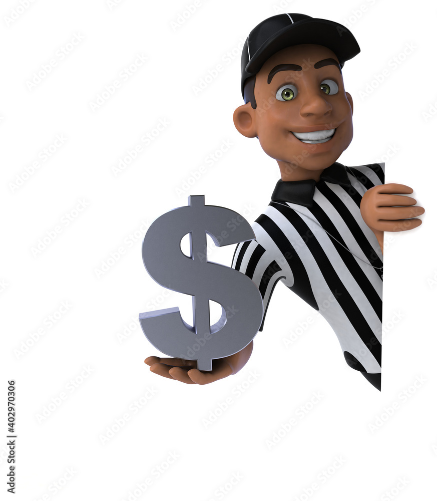 Fun 3D Illustration of an american Referee Fun 3D Illustration of an american Referee