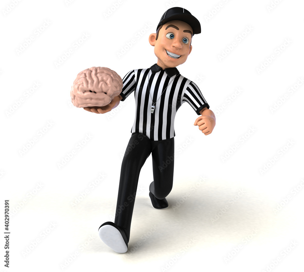 Fun 3D Illustration of an american Referee