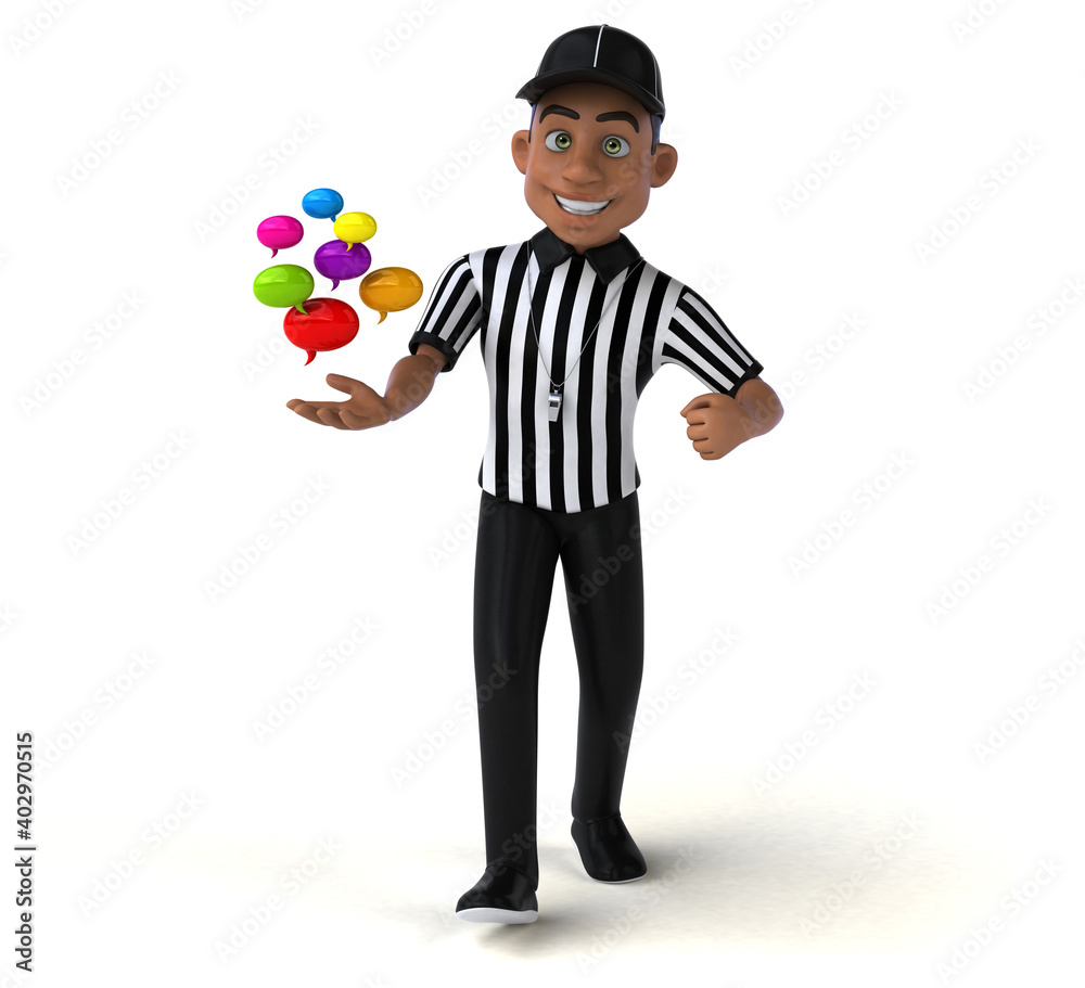 Fun 3D Illustration of an american Referee Fun 3D Illustration of an american Referee