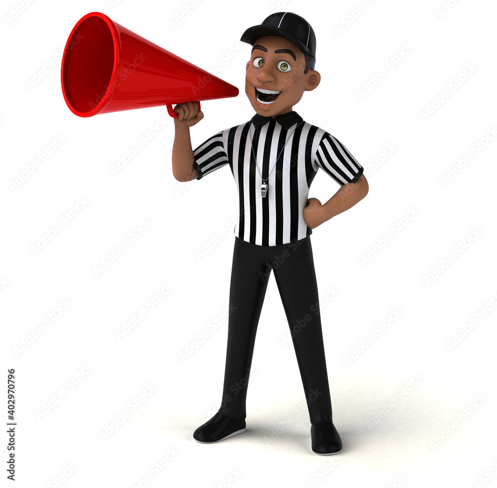 Fun 3D Illustration of an american Referee Fun 3D Illustration of an american Referee