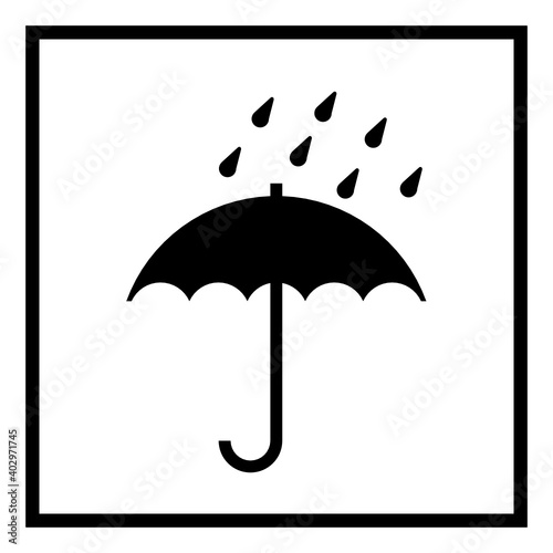 Fragile vector symbol isolated on white background, umbrella icon