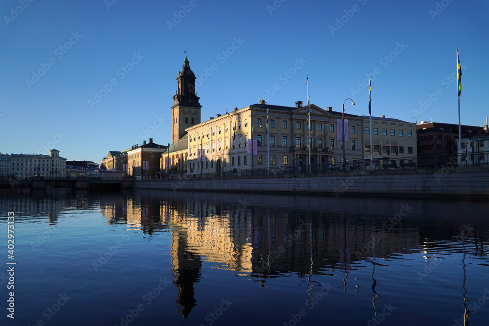 Gothenburg german church river reflections