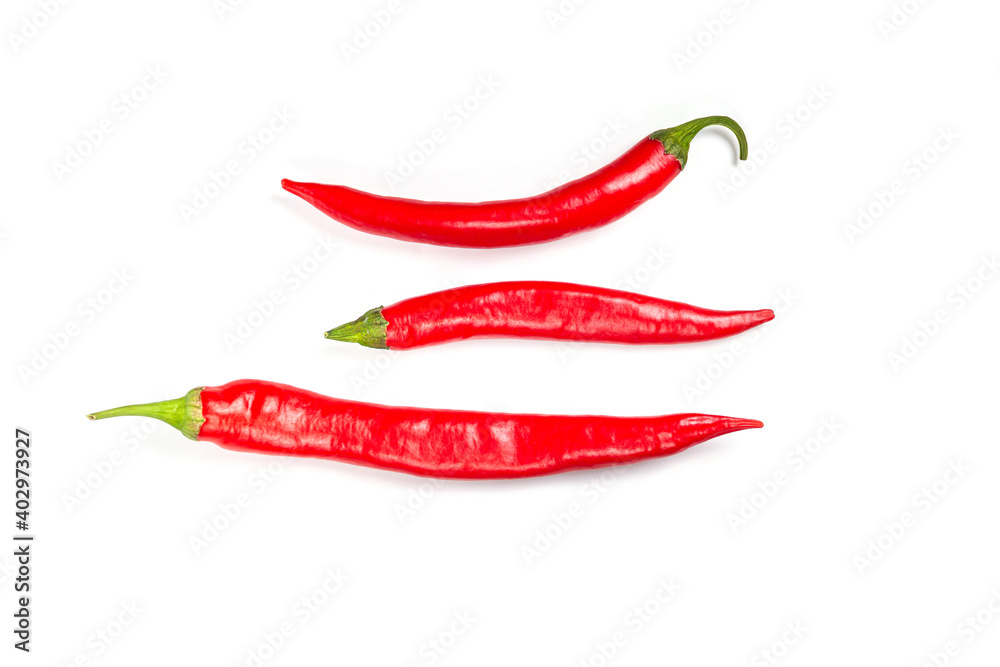 Chili red papper on white isolated background Chili red papper on white isolated background