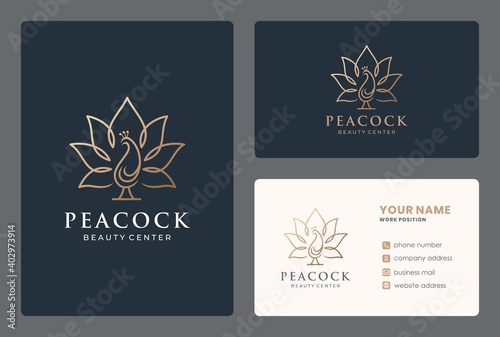 lotus flower combined bird logo design for beauty salon, spa, meditation, wellness, massage.