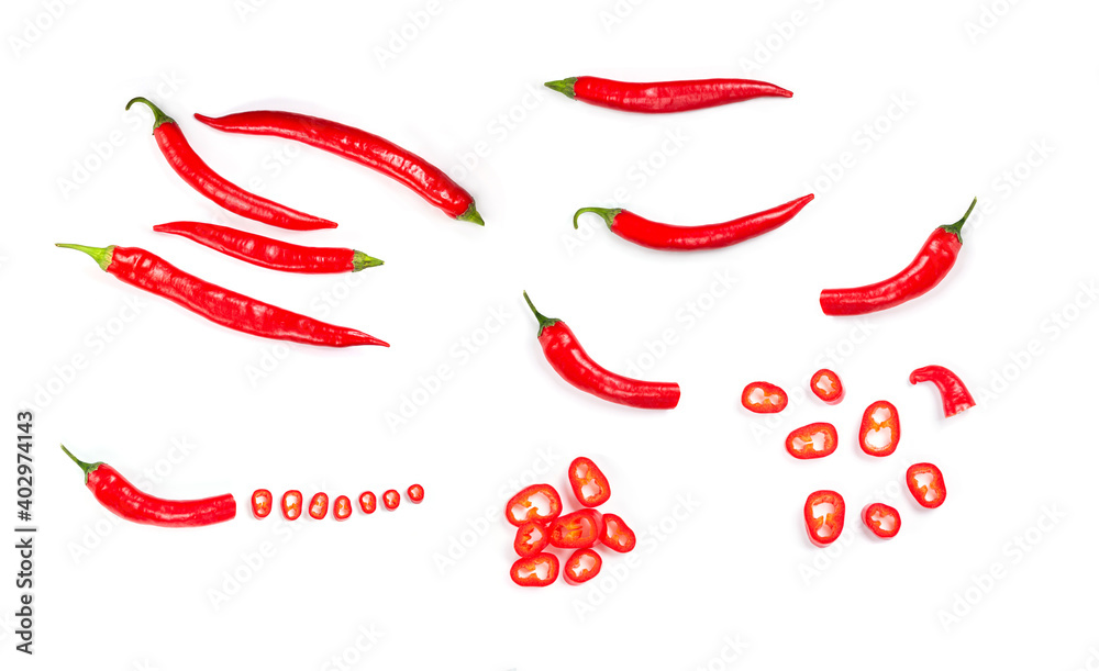 Chili red papper on white isolated background Chili red papper on white isolated background