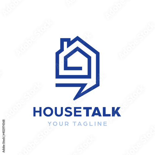 House home talk community forum club logo icon symbol vector template
