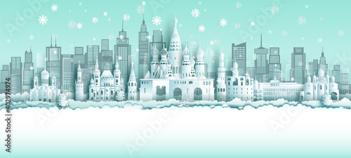 Travel Russia top world famous city ancient and palace architecture.