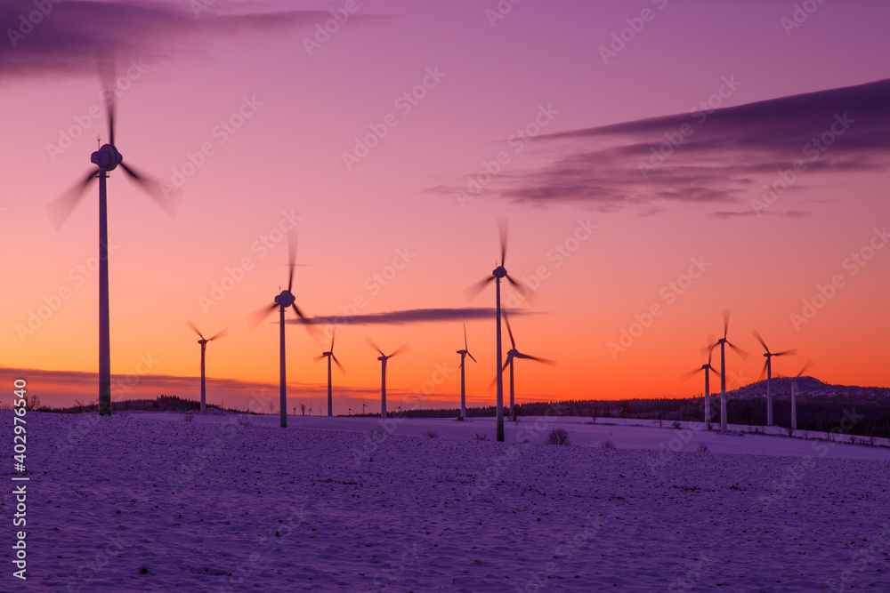 Obraz premium Windpark,drehung, Energie, Drehung, erneuerbar, Green