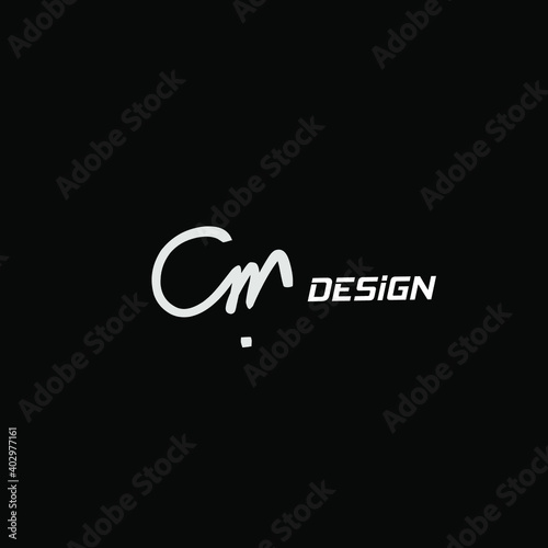 CM C M Initial handwriting creative fashion elegant design logo Sign Symbol template vector icon