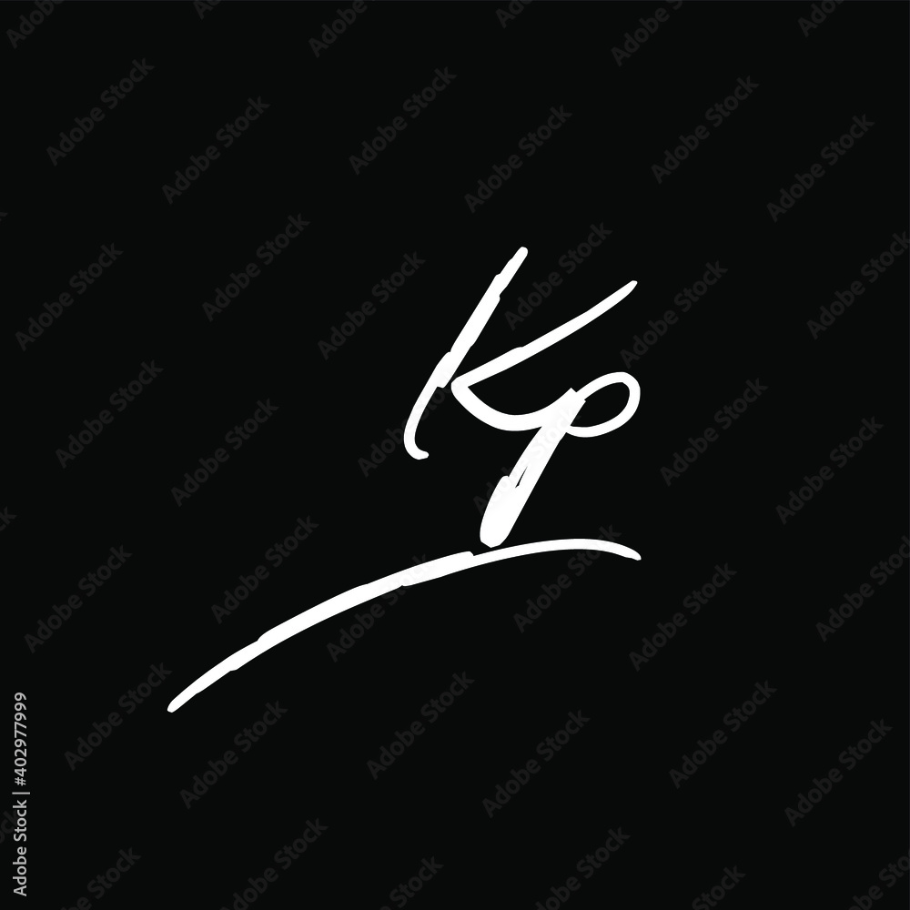 KP K P Initial handwriting creative fashion elegant design logo Sign Symbol template vector icon